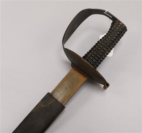 A Naval sword length 90cm